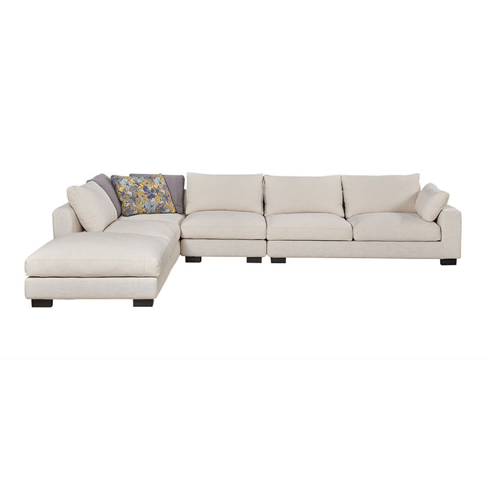 SOFA SECCIONAL CON CHAISE IZQUIERDO BLANCO