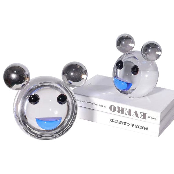 ESCULTURAS DE CRISTAL MOUSE HEAD SET DE 2