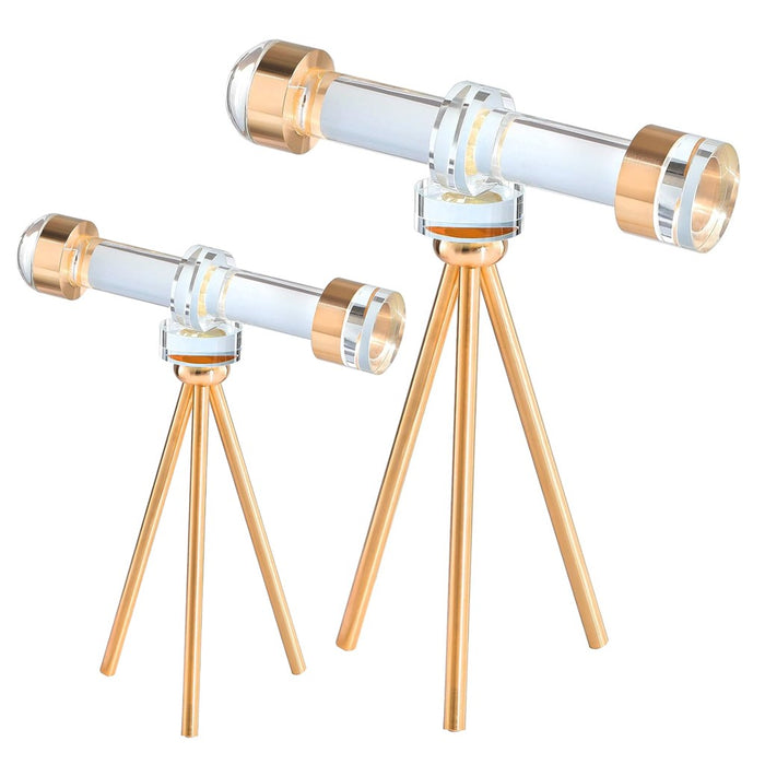 ESCULTURAS DE CRISTAL TELESCOPES  SET DE 2
