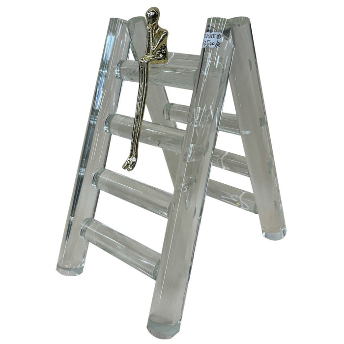 ESCULTURA DE CRISTAL HUMAN IN STAIRS