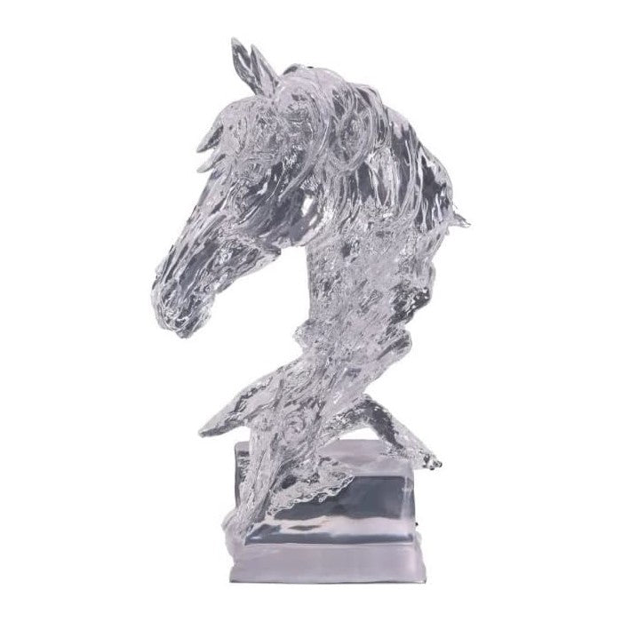 ESCULTURA DE RESINA HORSE HEAD TRANSPARENTE