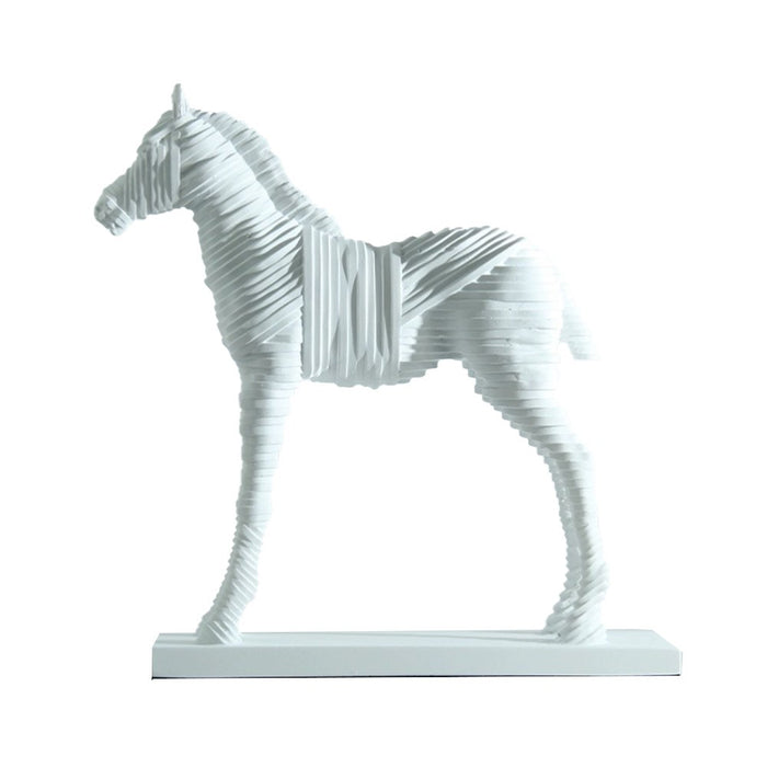 ESCULTURA DE DE RESINA STANDING HORSE WHITE