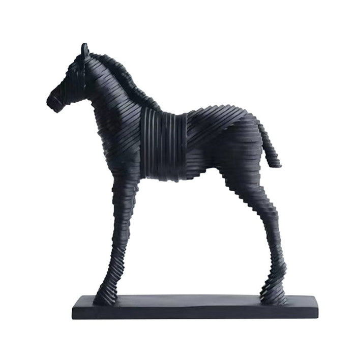 ESCULTURA DE DE RESINA STANDING HORSE NEGRO