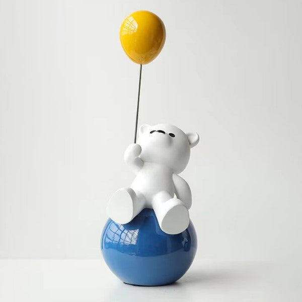 ESCULTURA DE RESINA GLOBE TEDDY BEAR I