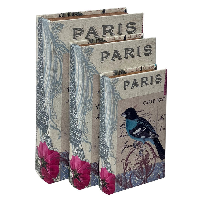 CAJAS LIBRO CON IMANES PARIS SET DE 3