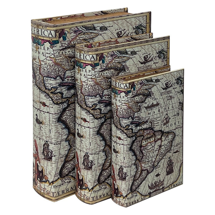 CAJAS LIBRO CON IMANES AMERICA SET DE 3
