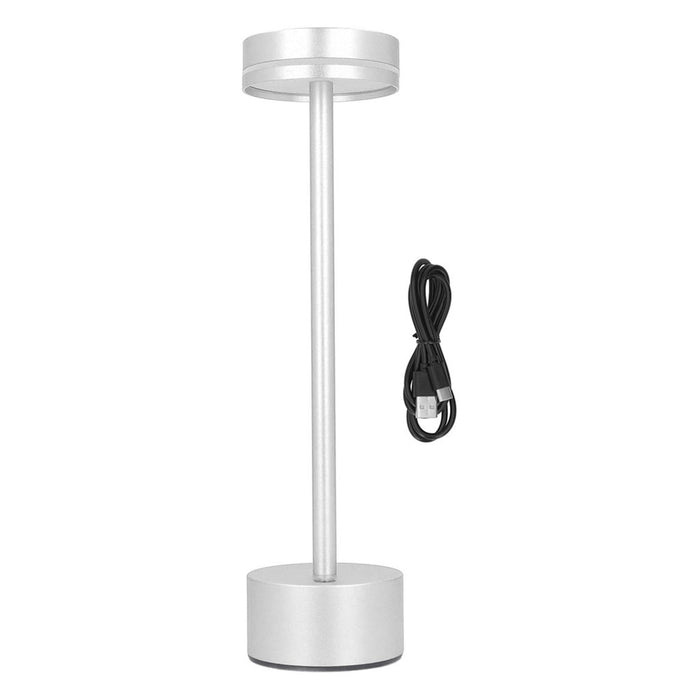 LAMPARA LED RECARGABLE USB PLATEADA