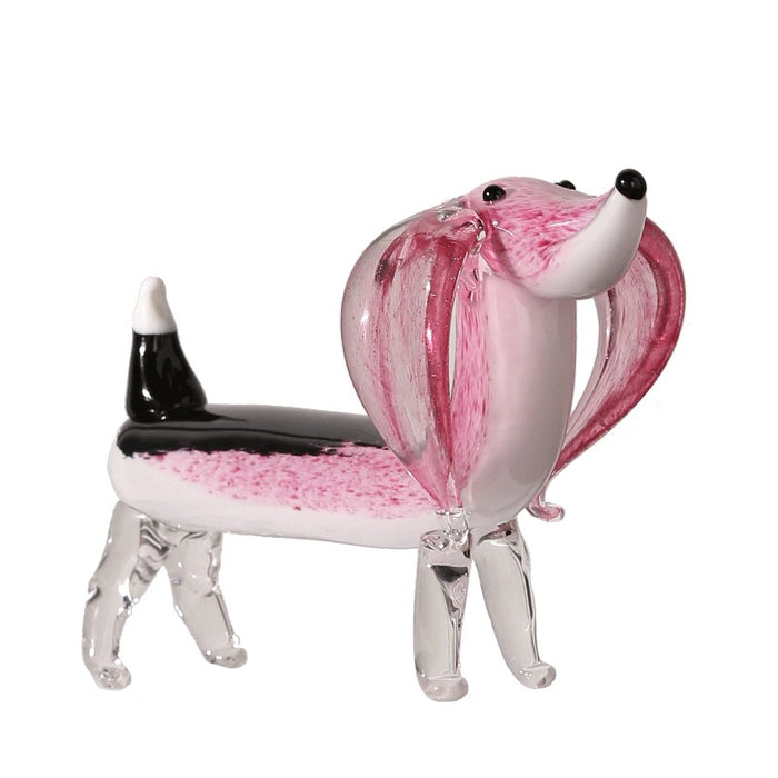 ESCULTURA DE VIDRIO PINK DOG