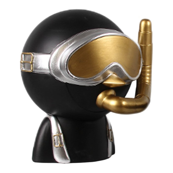 ESCULTURA SNORKELING DIVER NEGRO
