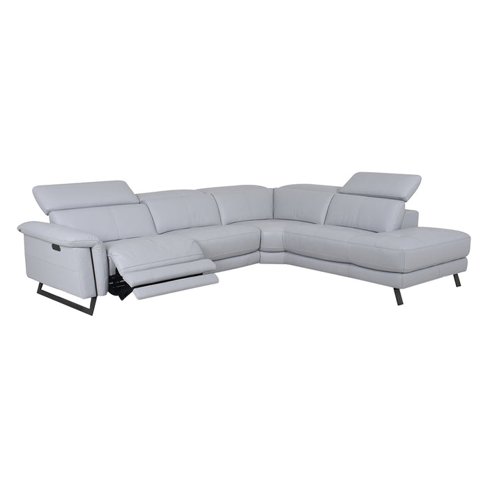 SOFA SECCIONAL DE CUERO CON ASIENTO RECLINABLE