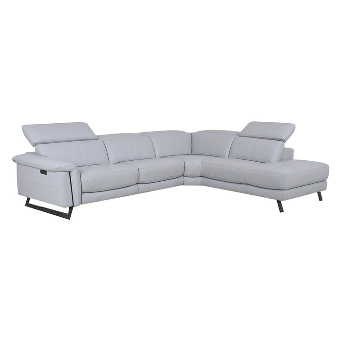 SOFA SECCIONAL DE CUERO CON ASIENTO RECLINABLE
