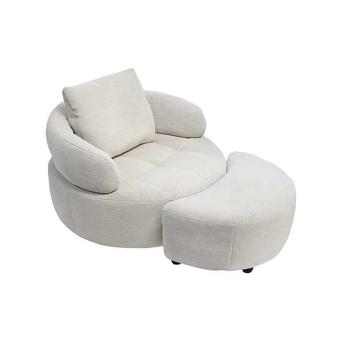 POLTRONA GIRATORIA CON OTTOMAN ABEDUL