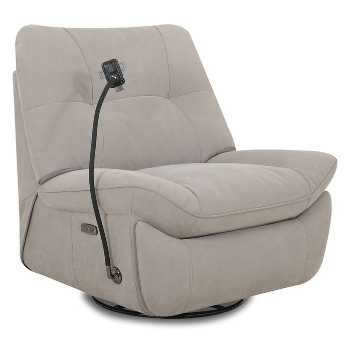POLTRONA GIRATORIA RECLINABLE CON USB Y CARGADOR INALAMBRICO GRIS CLARO