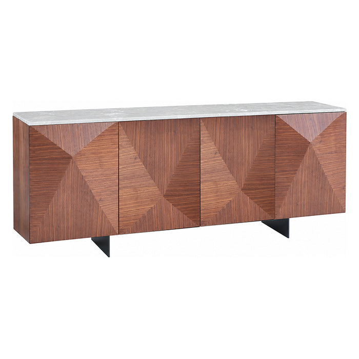 BUFETERA WALNUT Y TOPE MARMOL GRIS