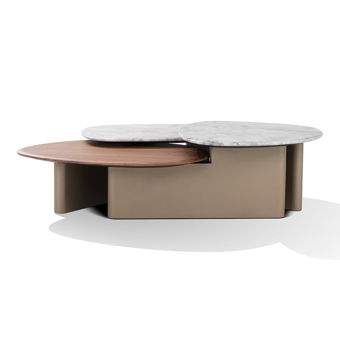 MESAS DE CENTRO CON TOP MARMOL VICTORIA SET DE 2 PZAS