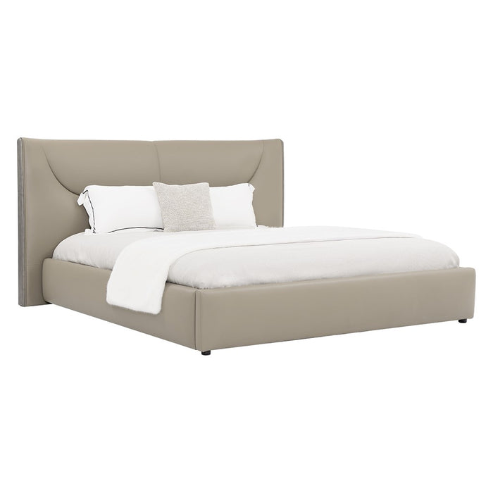 CAMA KING MICROFIBRA BEIGE Y GRIS