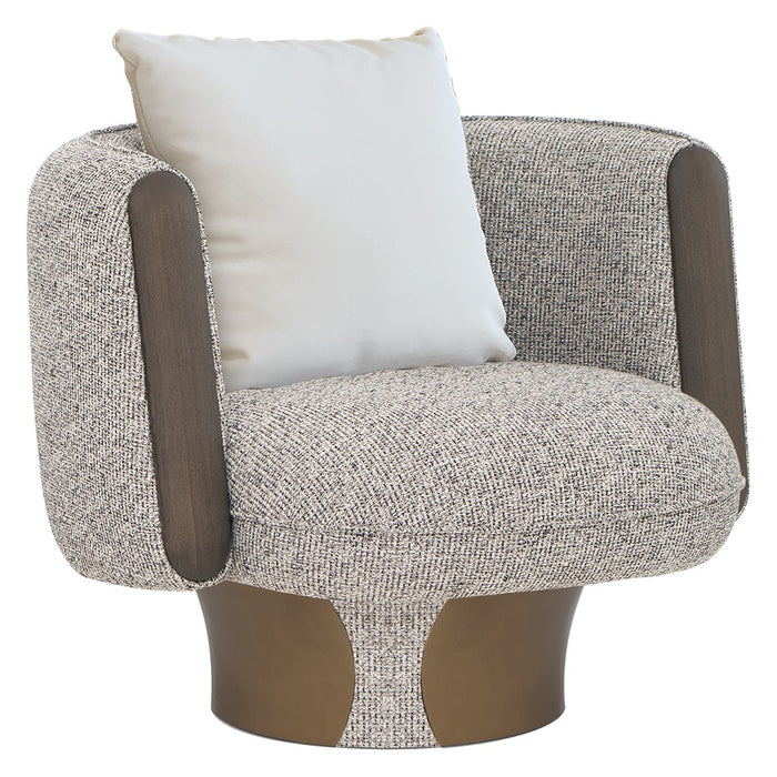 POLTRONA GIRATORIA GRIS Y BEIGE