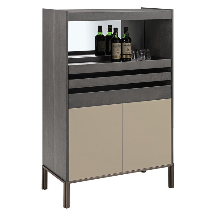 BAR GABINETE ENCHAPADO GRIS