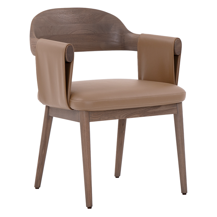 SILLA DE COMEDOR CON BRAZO TAPIZADO