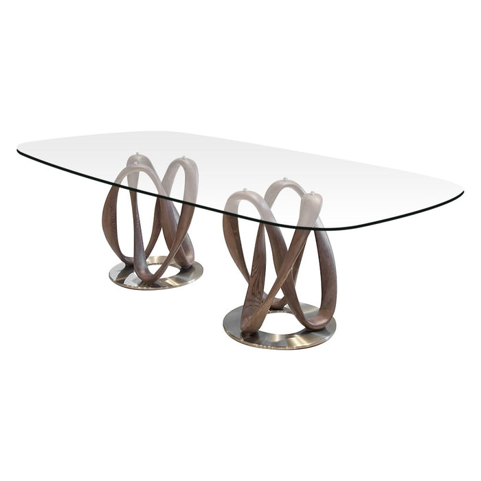 MESA COMEDOR RECTANGULAR CON SOBRE VIDRIO