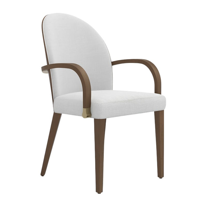 SILLA COMEDOR CON BRAZOS TELA GRIS