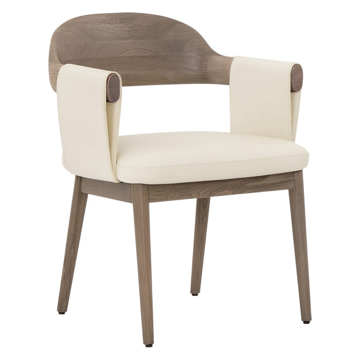 SILLA COMEDOR CON BRAZOS PVC BEIGE