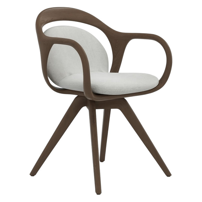 SILLA COMEDOR CON BRAZOS TELA GRIS