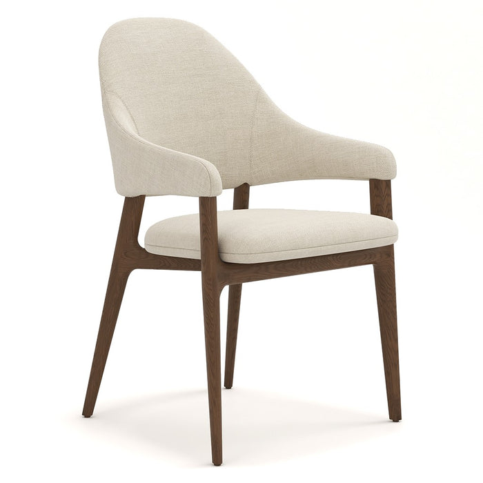 SILLA COMEDOR CON BRAZOS TELA BEIGE