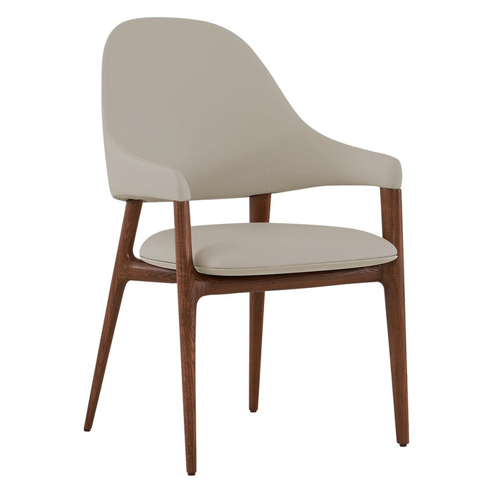 SILLA COMEDOR CON BRAZOS PVC BEIGE