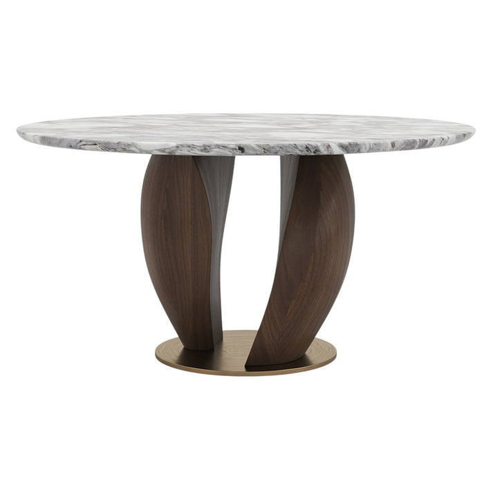 MESA COMEDOR REDONDA CLIFTON CON SOBRE MARMOL ONYX