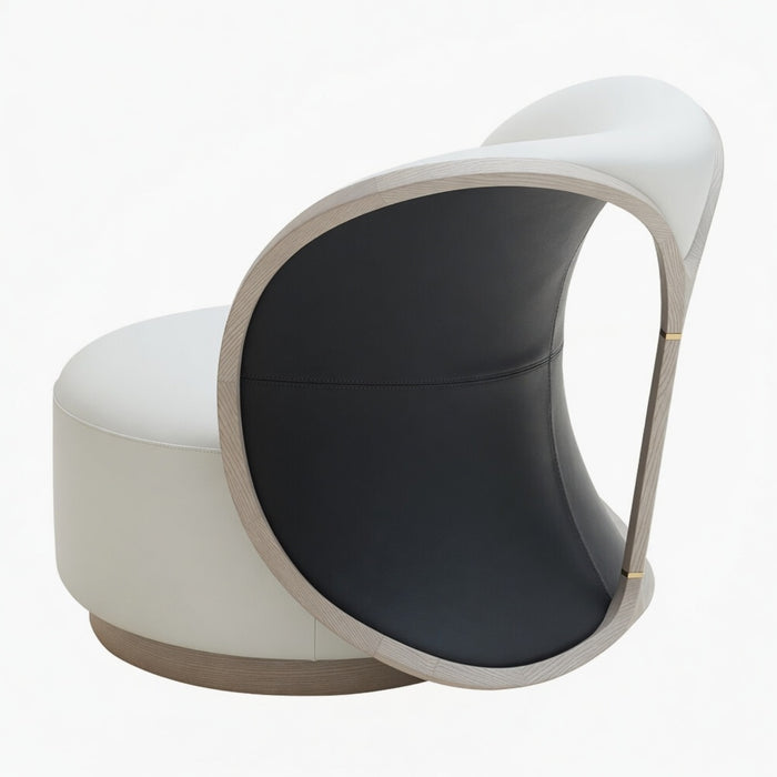 POLTRONA GIRATORIA SCULPTA CUERO
