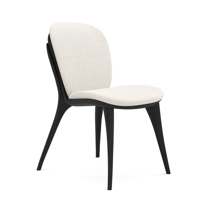 SILLA COMEDOR JALME TAPIZADO BEIGE Y NEGRO