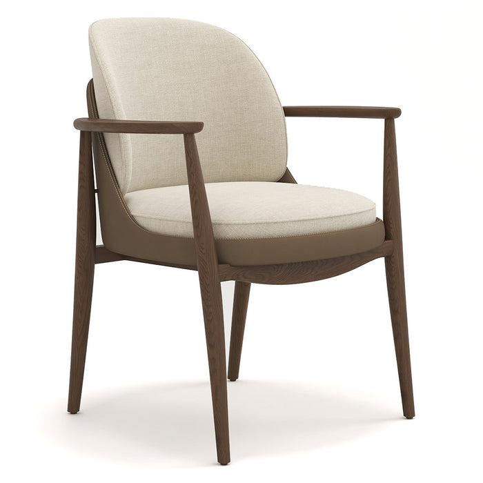 SILLA COMEDOR CON BRAZOS TELA BEIGE