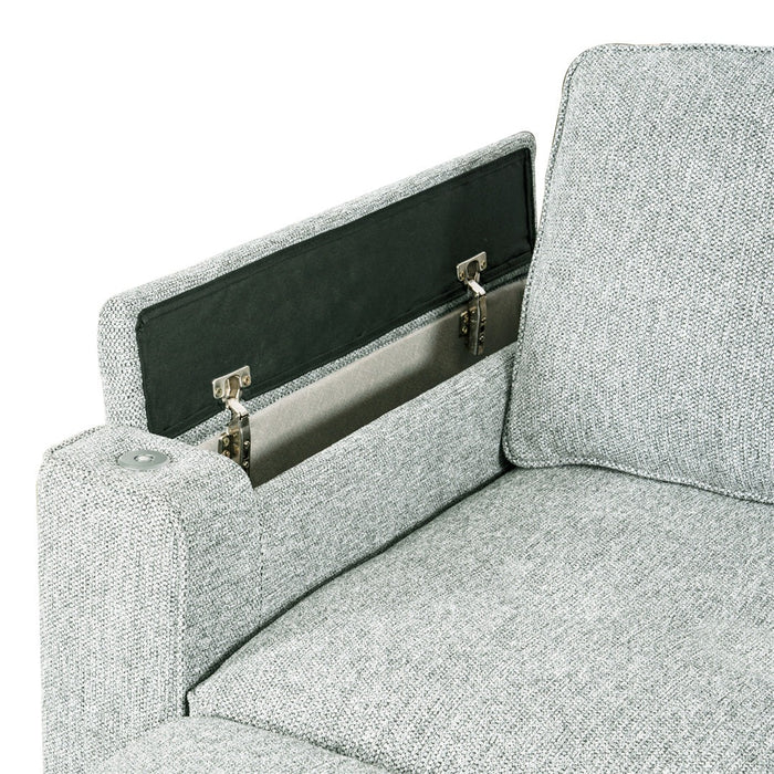 SOFA CAMA SECCIONAL CON CHAISE DERECHO BLANTON GRIS