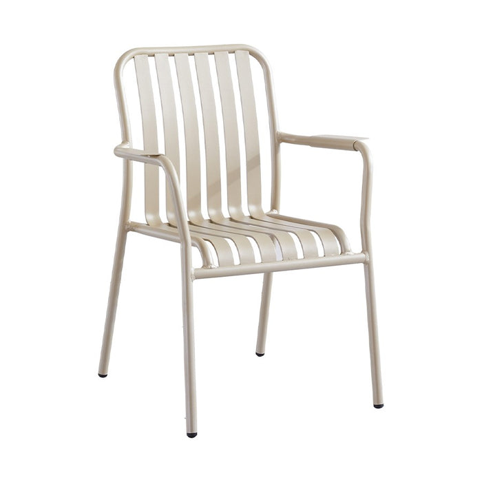 SILLA DE ALUMINIO CON BRAZOS BEIGE