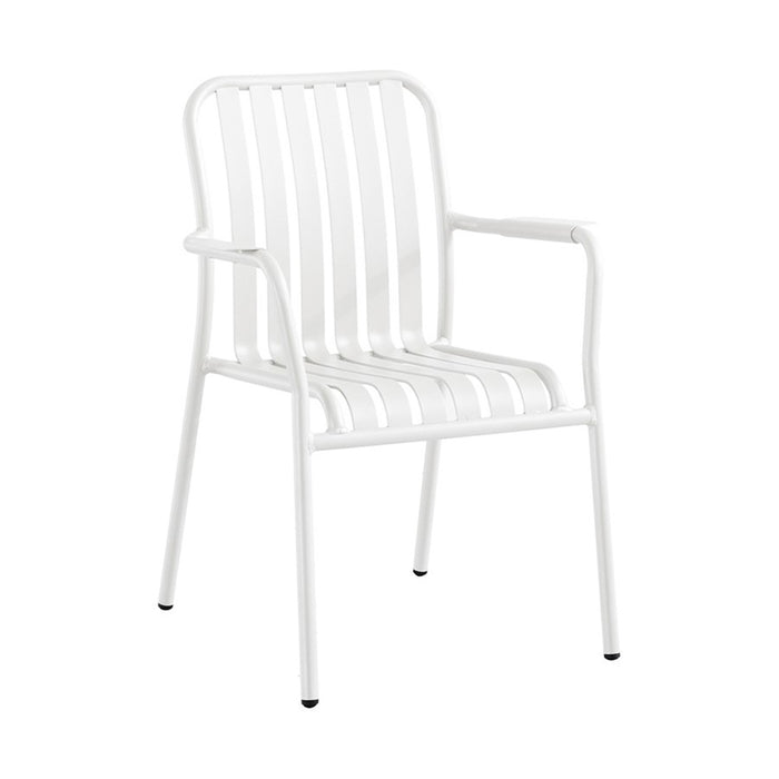 SILLA DE ALUMINIO CON BRAZOS BLANCO