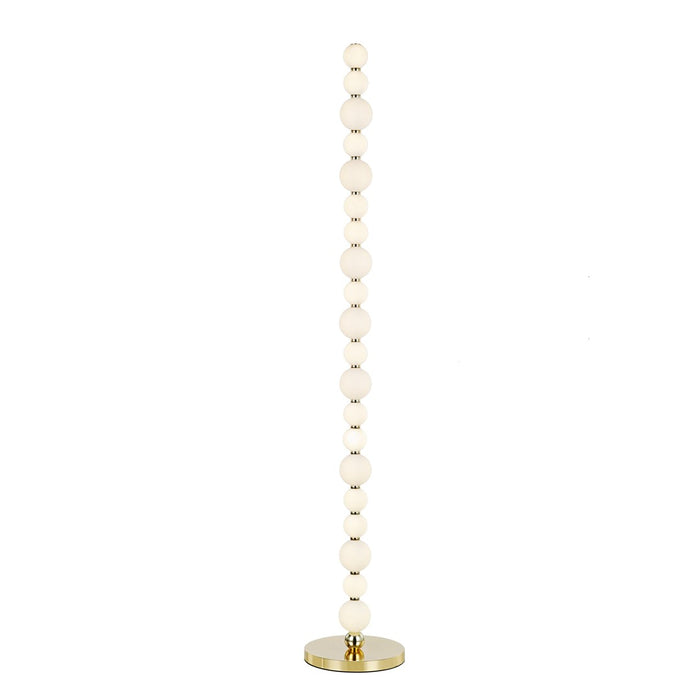 LAMPARA LED PEARL DE PIE DORADA LUZ BLANCA