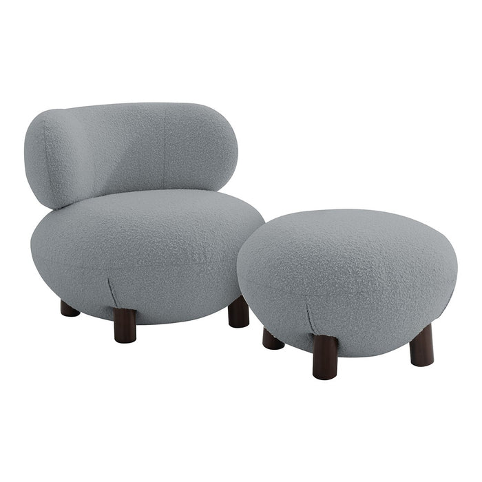 POLTRONA CON OTTOMAN GRIS