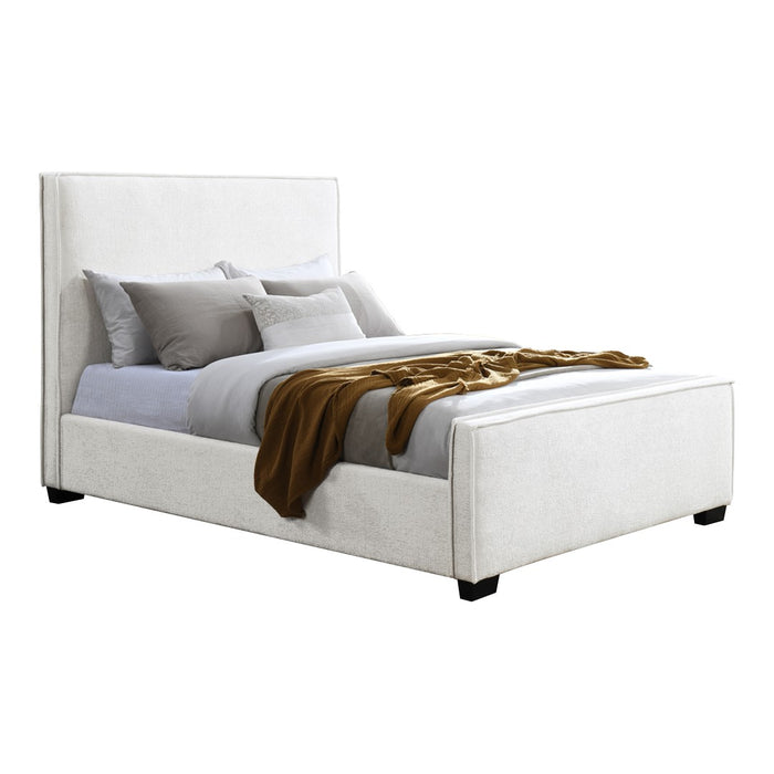 CAMA TWIN TAPIZADA HUESO BLANCO