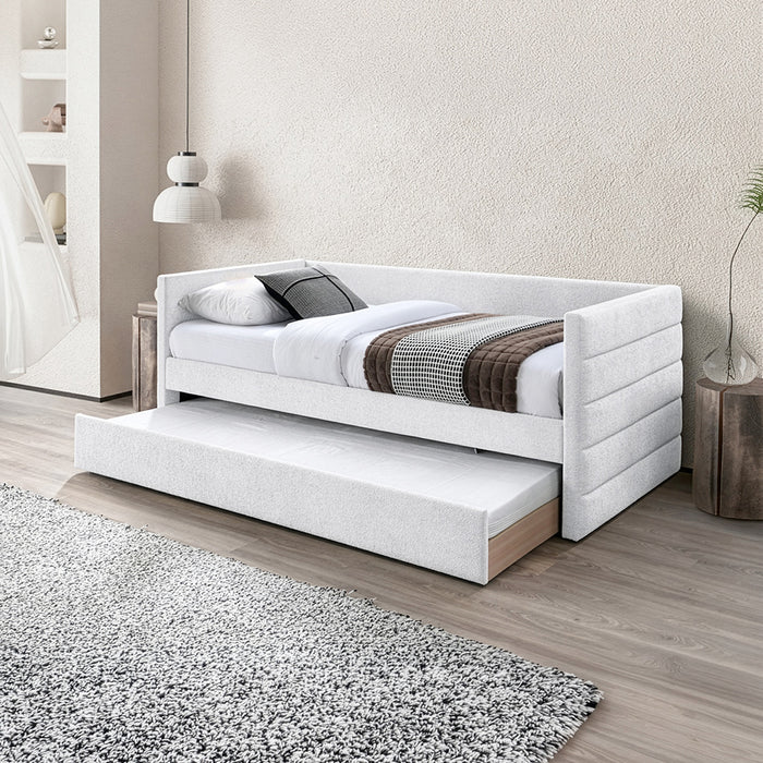DAYBED TWIN CON CAMA AUXILIAR GRIS CLARO