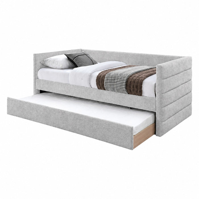 DAYBED TWIN CON CAMA AUXILIAR GRIS CLARO