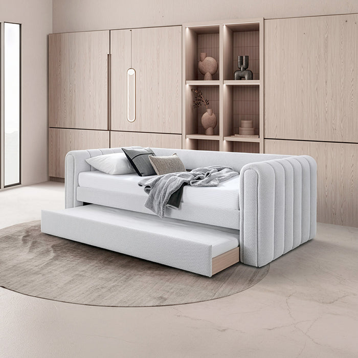DAYBED TWIN CON CAMA AUXILIAR GRIS CLARO