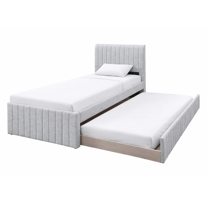CAMA TWIN CON CAMA AUXILIAR GRIS CLARO