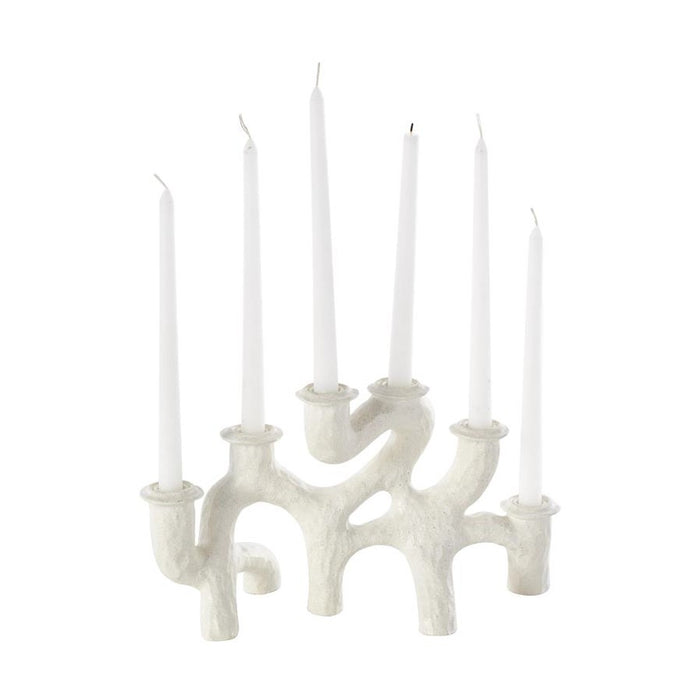 CANDELABRO DE RESINA CREMA