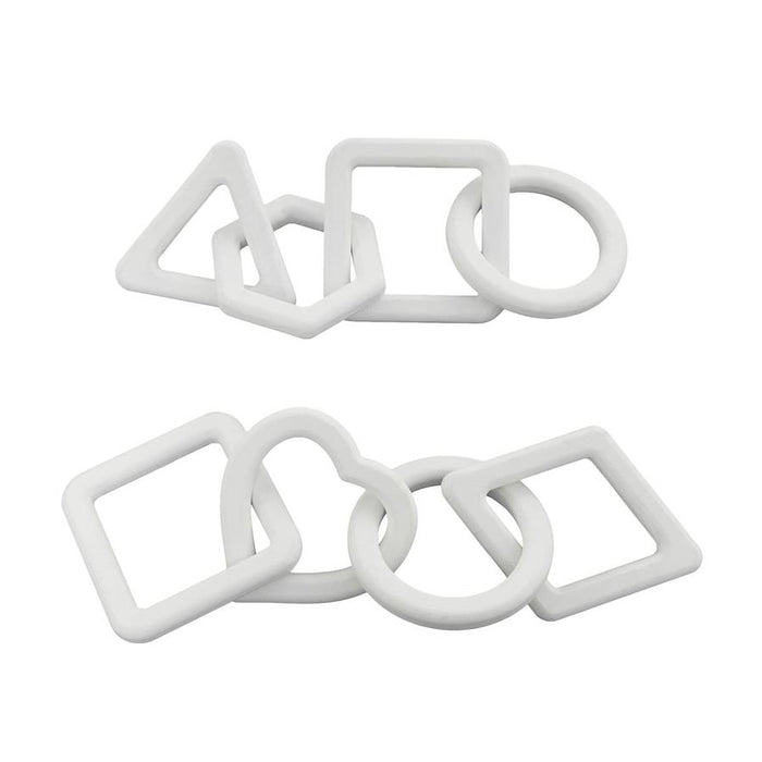 ACENTO DECORATIVO CADENAS DE MADERA BLANCA SET DE 2