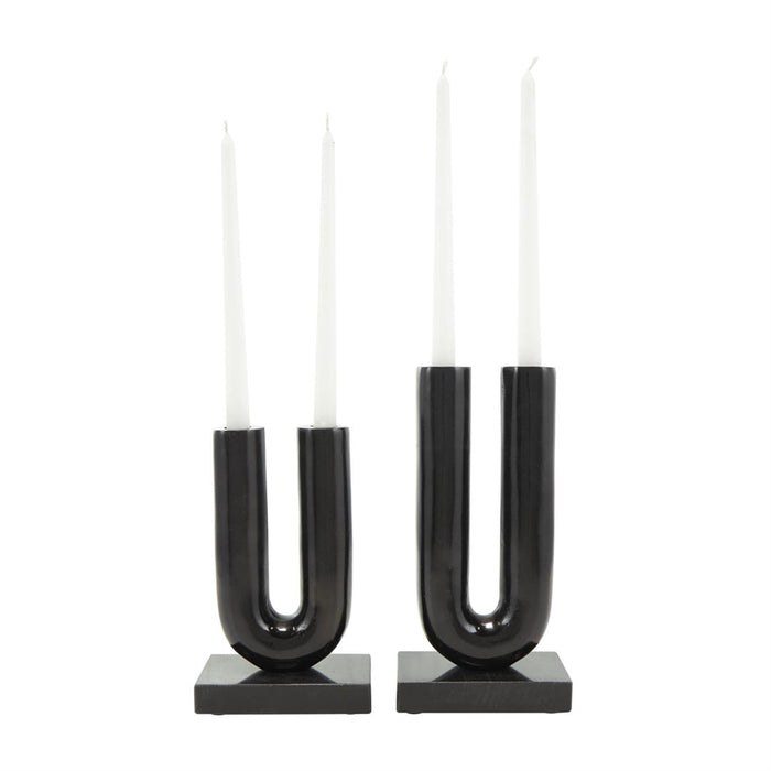 CANDELABROS U NEGRO SET DE 2