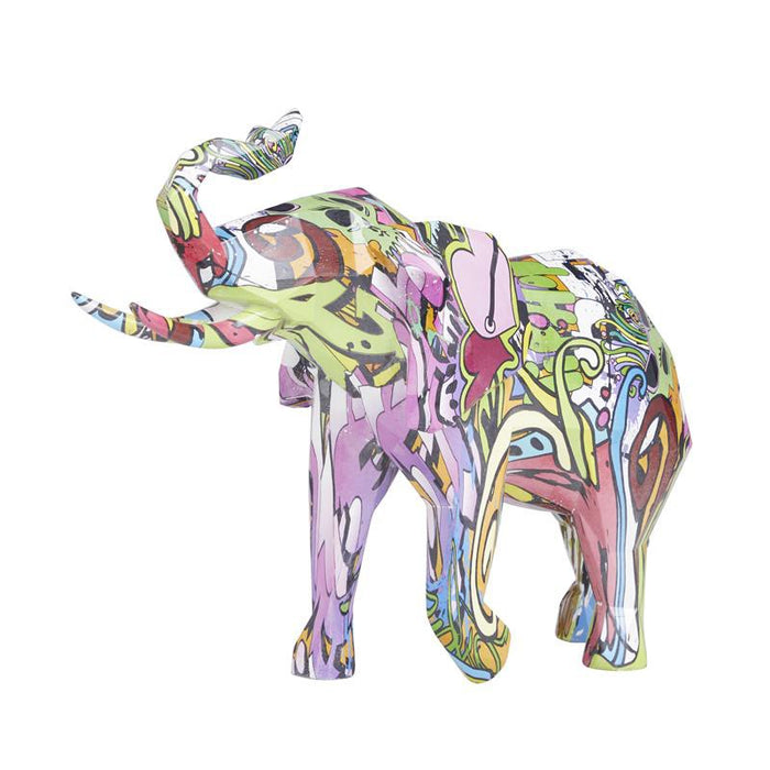 ESCULTURA ELEFANTE MULTICOLOR