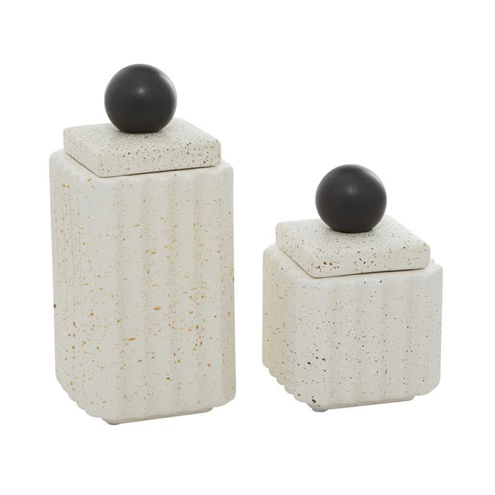 COFRES DE CERAMICA BLANCO SET DE 2