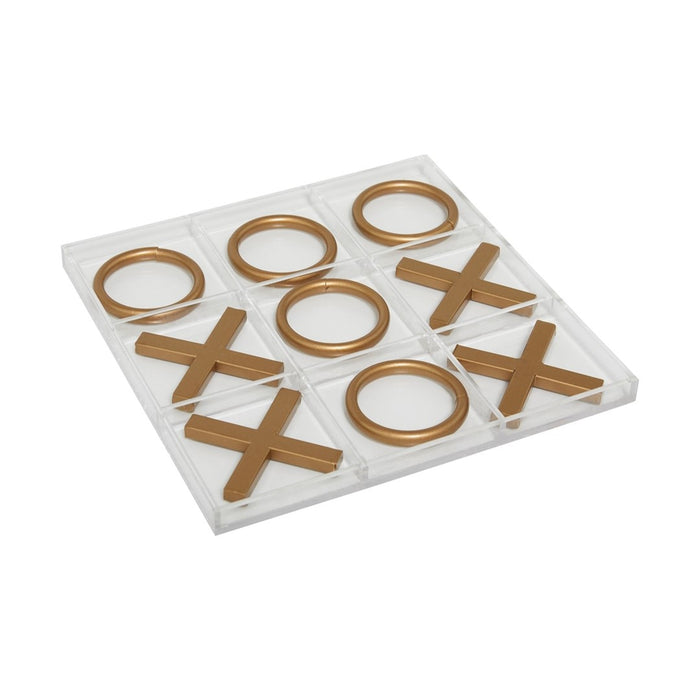 JUEGO DE MESA TIC TAC TOE METAL DORADO