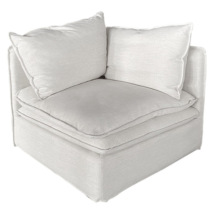 SOFA MODULAR ESQUINA TELA BLANCO HUESO